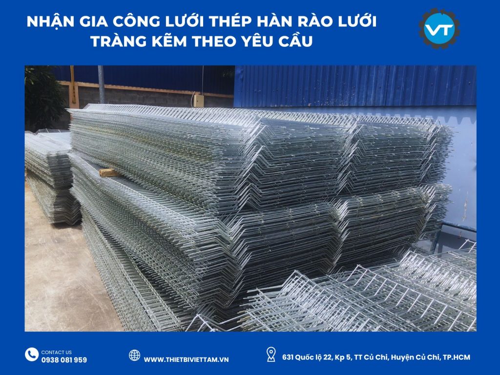 Thiết bị Việt Tâm nhận gia công lưới tràng kẽm thép theo yêu cầu
