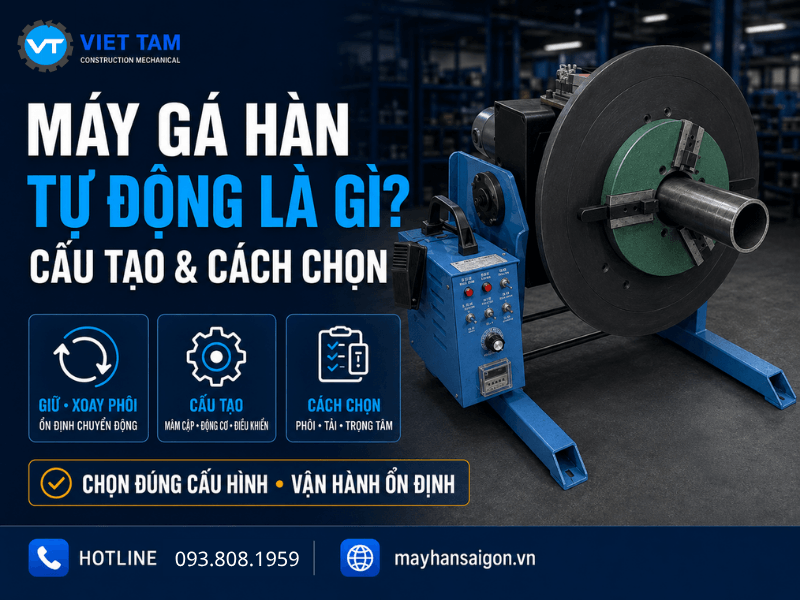 Trong các xưởng cơ khí, những công việc như giữ phôi, xoay chi tiết và duy trì vị trí hàn ổn định thường tốn nhiều thời gian nếu thực hiện hoàn toàn bằng tay