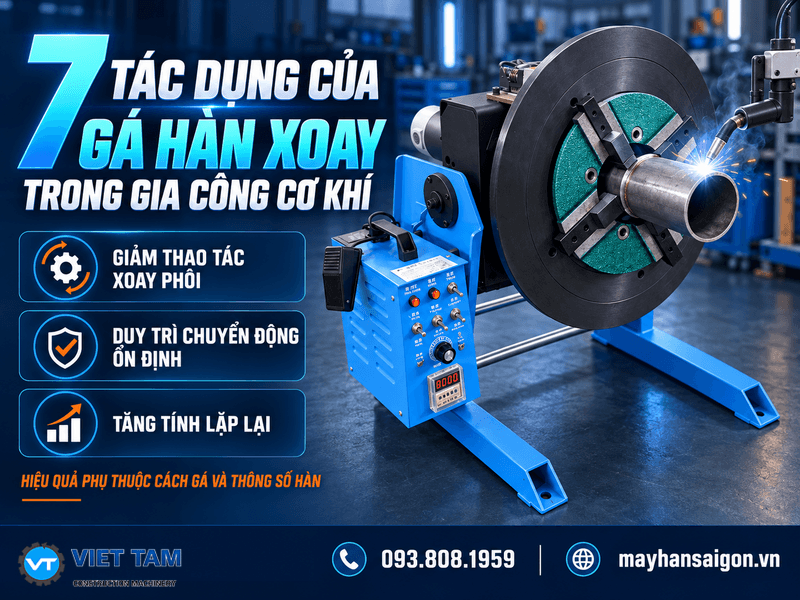 Trong quá trình gia công ống tròn, mặt bích, bồn chứa hoặc các chi tiết cần hàn chu vi